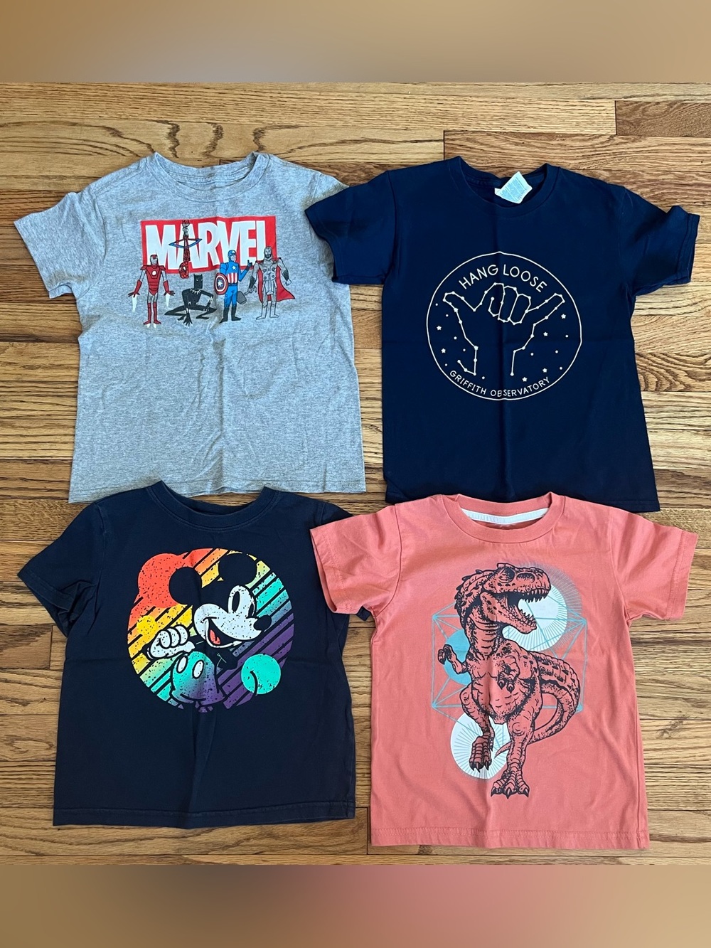 Marvel Graphic Tee, Disney Mickey Tee, Montage Dino Tee Boys Sz 5